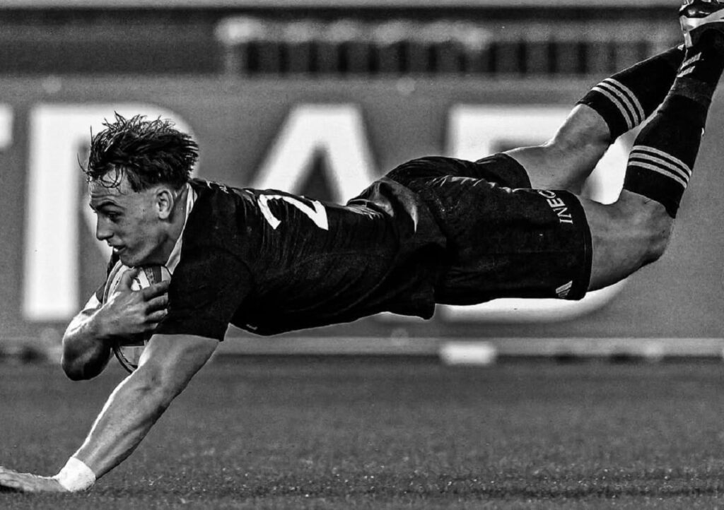 Ruben Love in action for the All Blacks