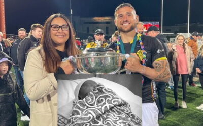 TJ Perenara and his wife Greer