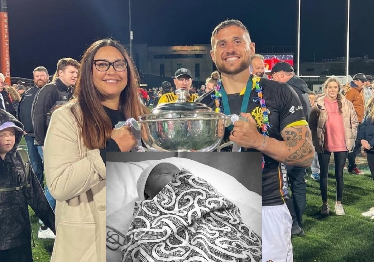 TJ Perenara and his wife Greer
