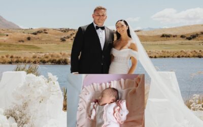 Ethan de Groot, his wife Claudia and their baby