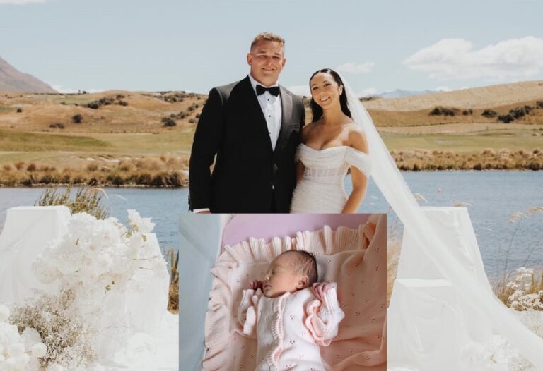 All Blacks star Ethan de Groot and wife Claudia welcome first baby (pictures)