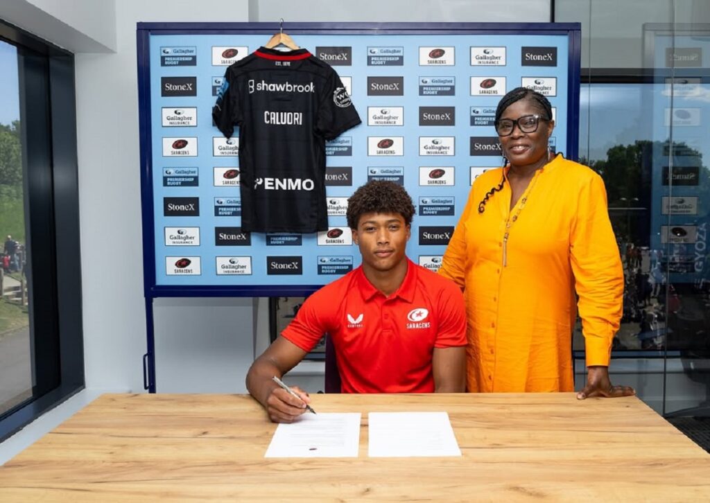 Noah Caluori and his mother