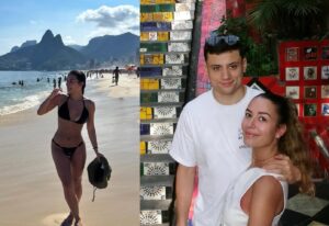 Louis Bielle-Biarrey and his girlfriend during a vacation