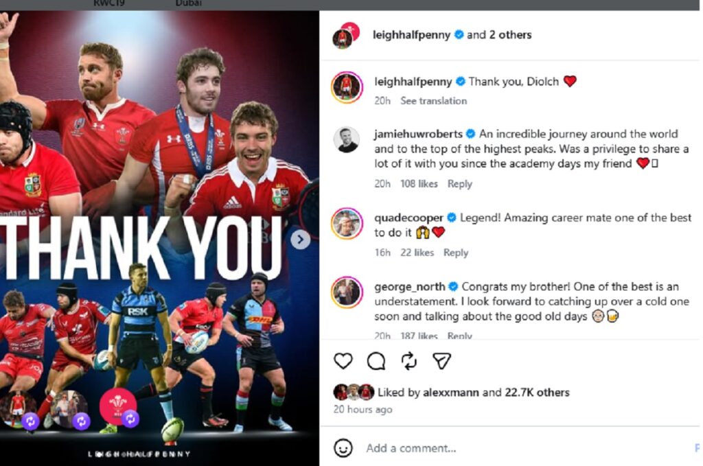 George North Retirement Letter Leigh Halfpenny