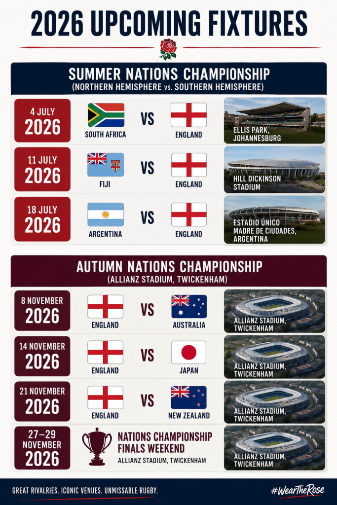2026 England rugby national team fixtures