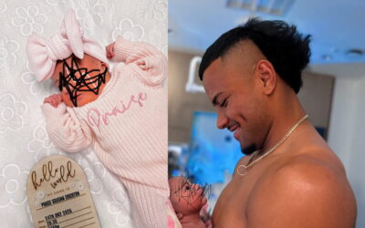 Stephen Crichton and his baby
