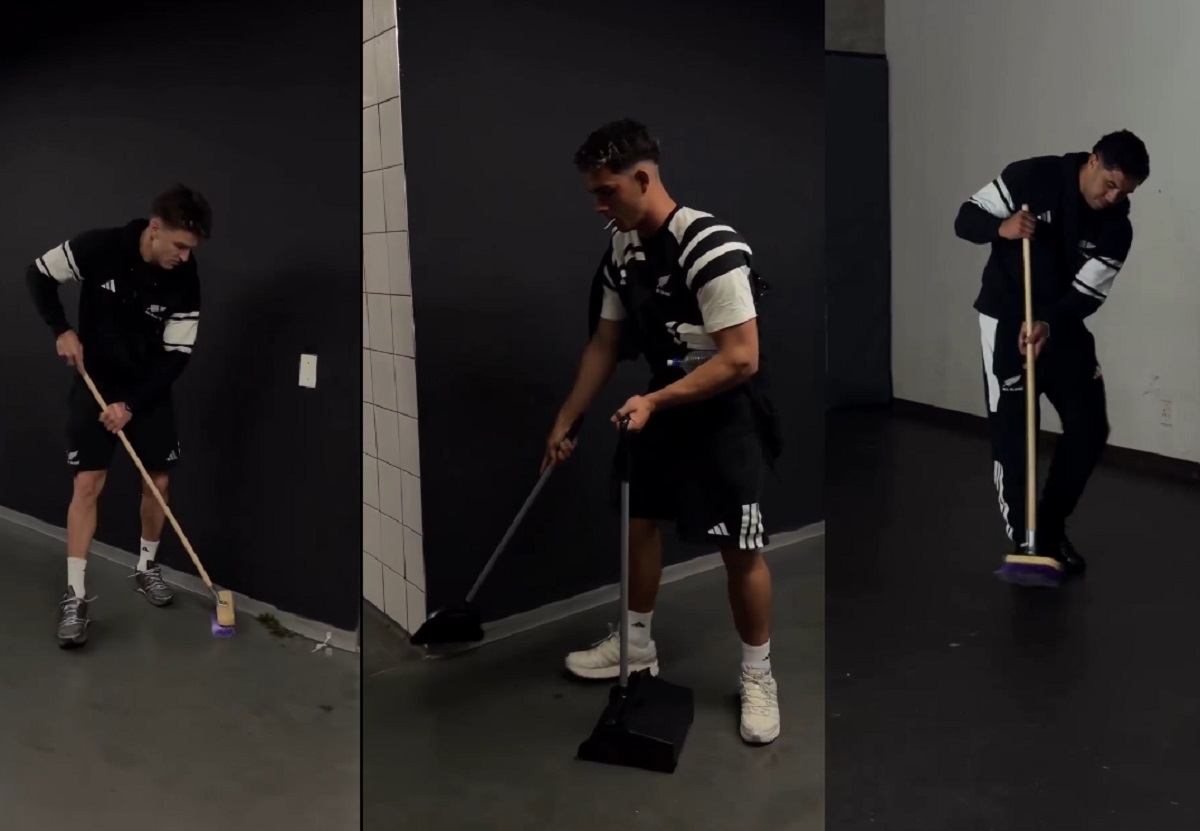 All Blacks clean dressing room